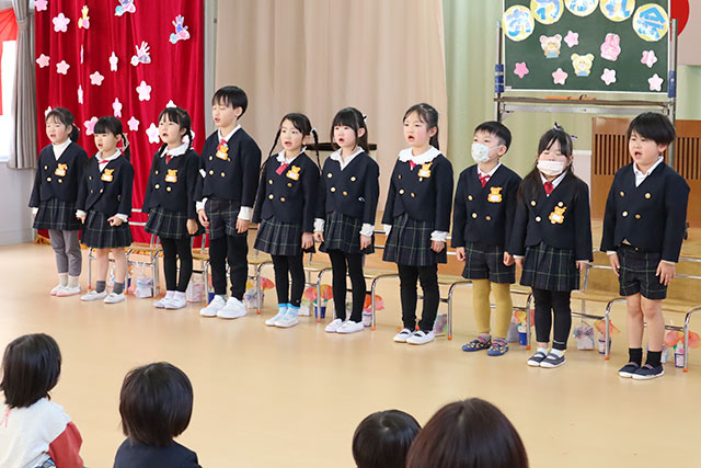 卒園式が間近になり、全園児集まってのお別れ会2